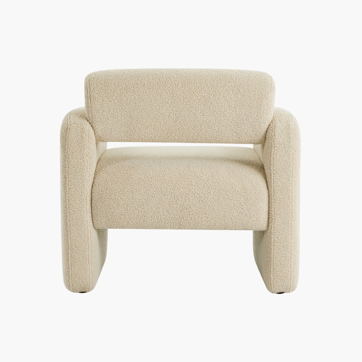 Lilah Modern Boucle Fabric Armchair - Light Sand