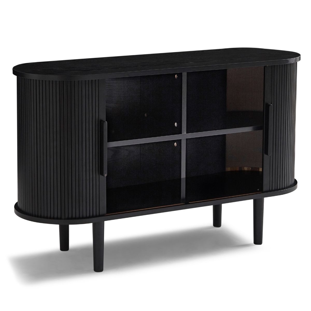 Tate Black Column Wooden Sideboard Table