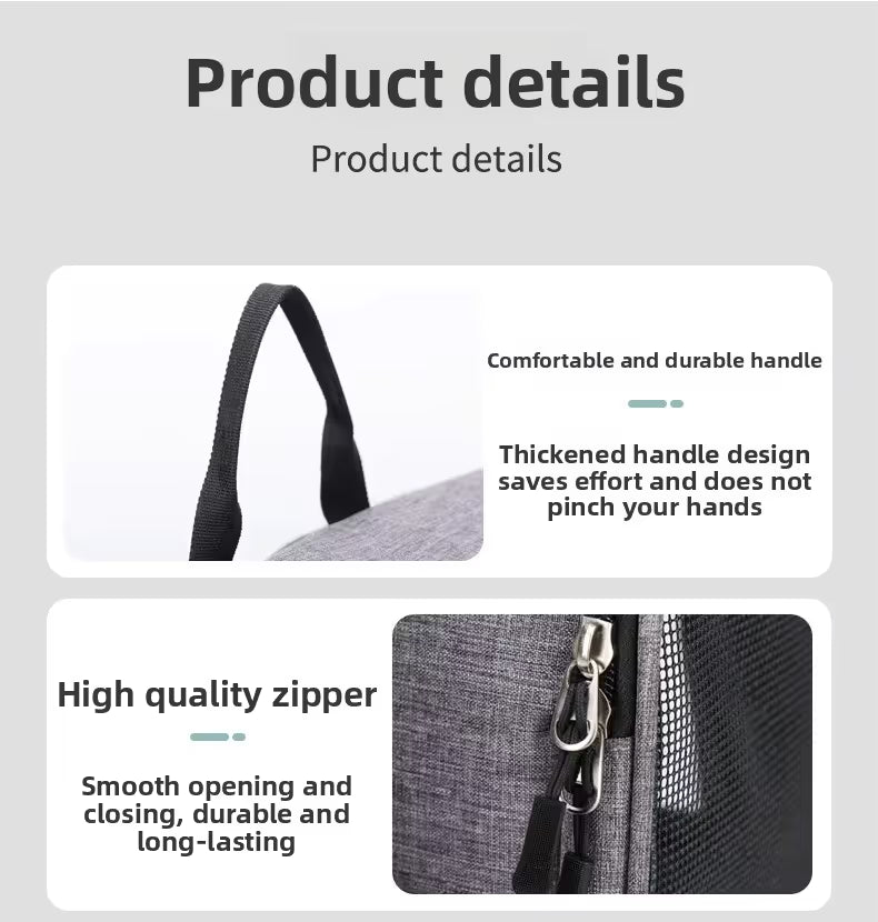 Grey 3-in-1 Pet Carrier: Rolling Backpack with Collapsible Design