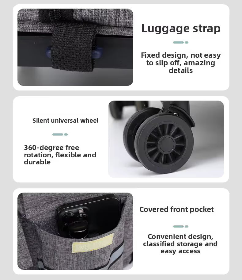 Grey 3-in-1 Pet Carrier: Rolling Backpack with Collapsible Design