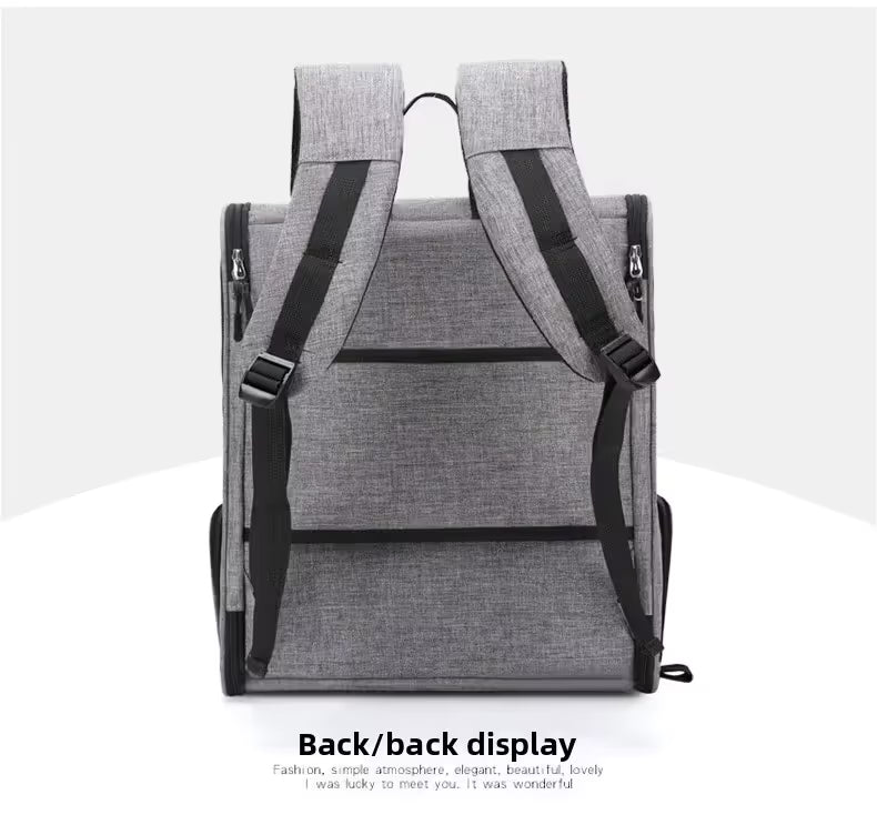 light Blue 3-in-1 Pet Carrier: Rolling Backpack with Collapsible Design
