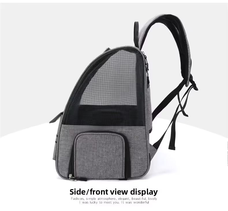 light Blue 3-in-1 Pet Carrier: Rolling Backpack with Collapsible Design