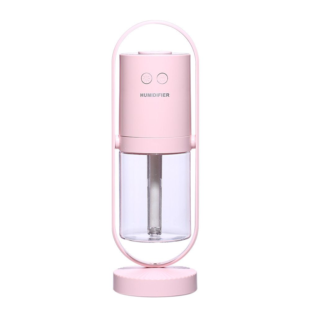 Pink 360 Rotating USB Humidifier with Star Projector - 200ml Portable Cool Mist Maker