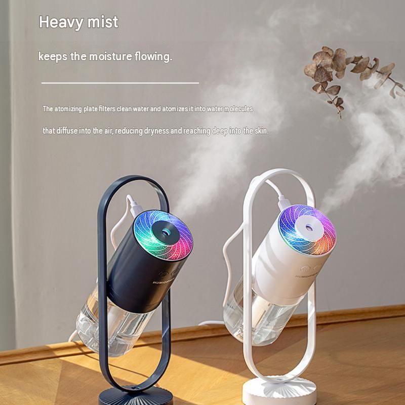 Pink 360 Rotating USB Humidifier with Star Projector - 200ml Portable Cool Mist Maker