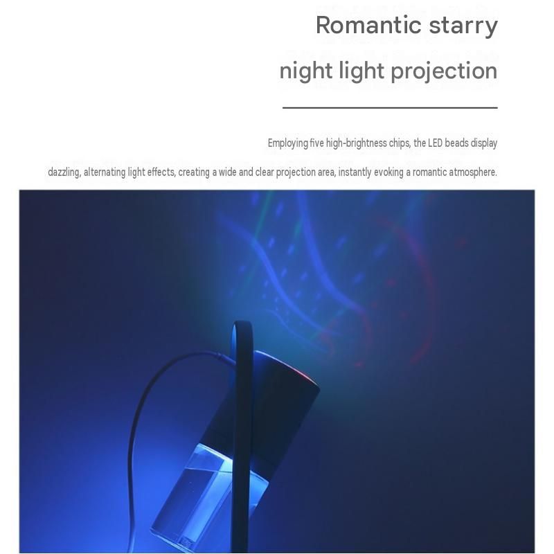 Pink 360 Rotating USB Humidifier with Star Projector - 200ml Portable Cool Mist Maker