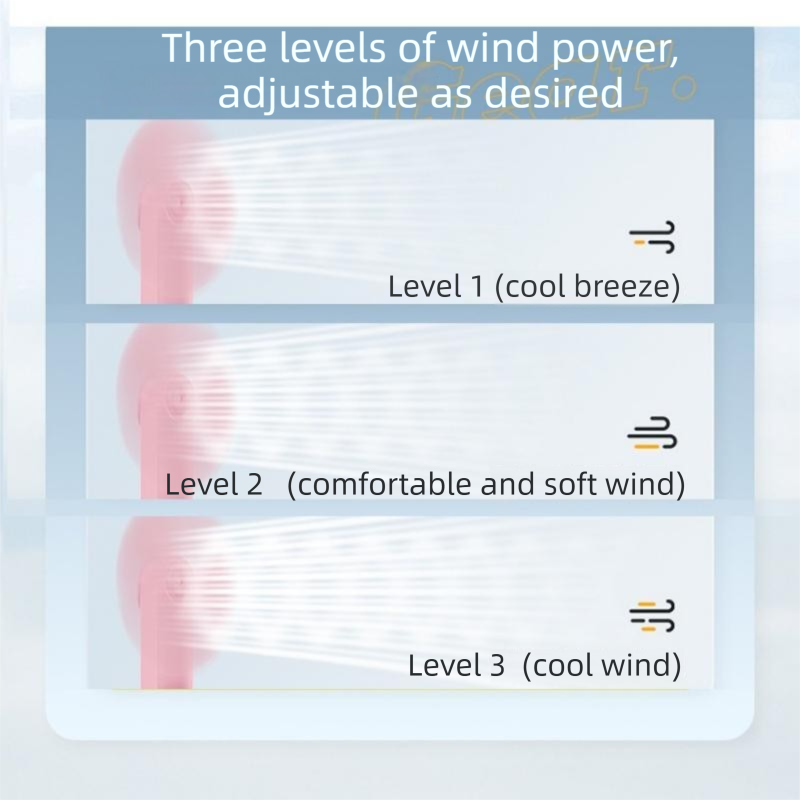 Pink Foldable Mini Handheld Fan—a portable, USB-rechargeable desktop fan featuring a cute rabbit design. It offers three speed settings, soft blades, and 270-degree rotation, with a built-in 1200mAh battery—ideal for travel, office use, and staying cool o