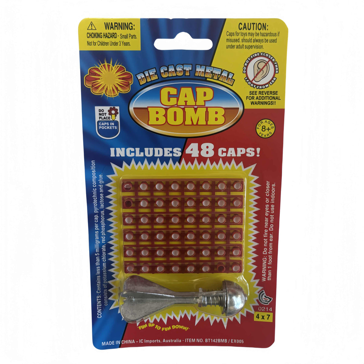 2 x Diecast Cap Bomb with 48 Shots pack, traditional toys