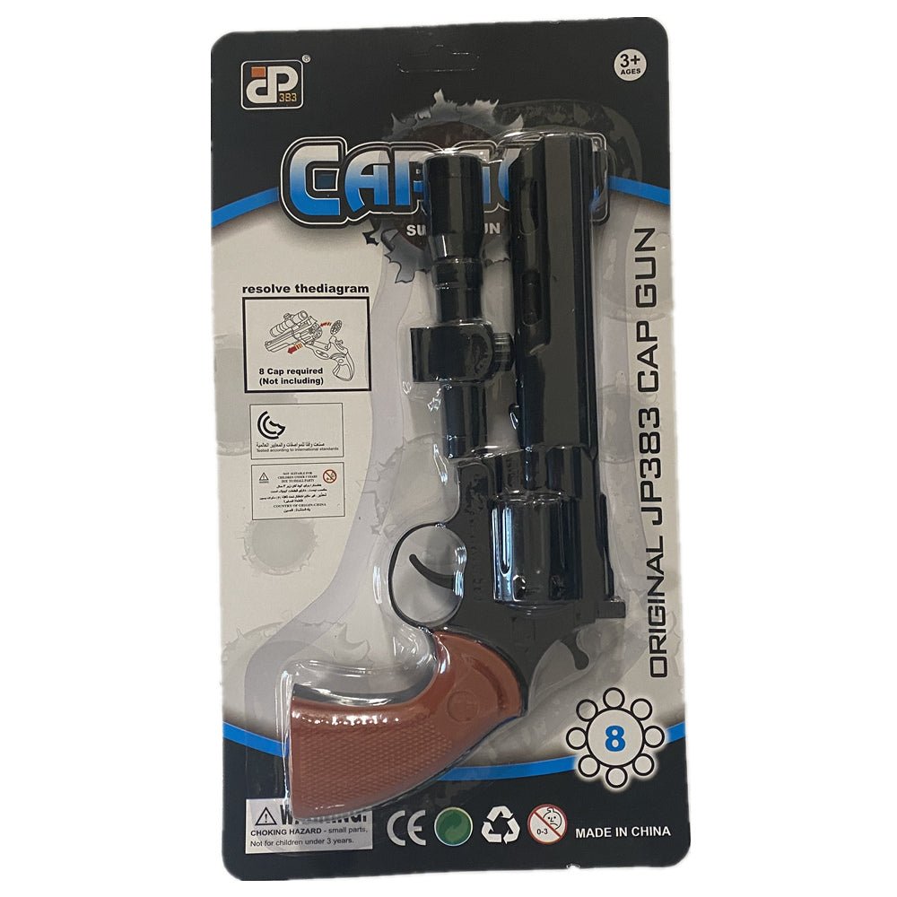 8 shots toy cap gun with 144 free caps - Black