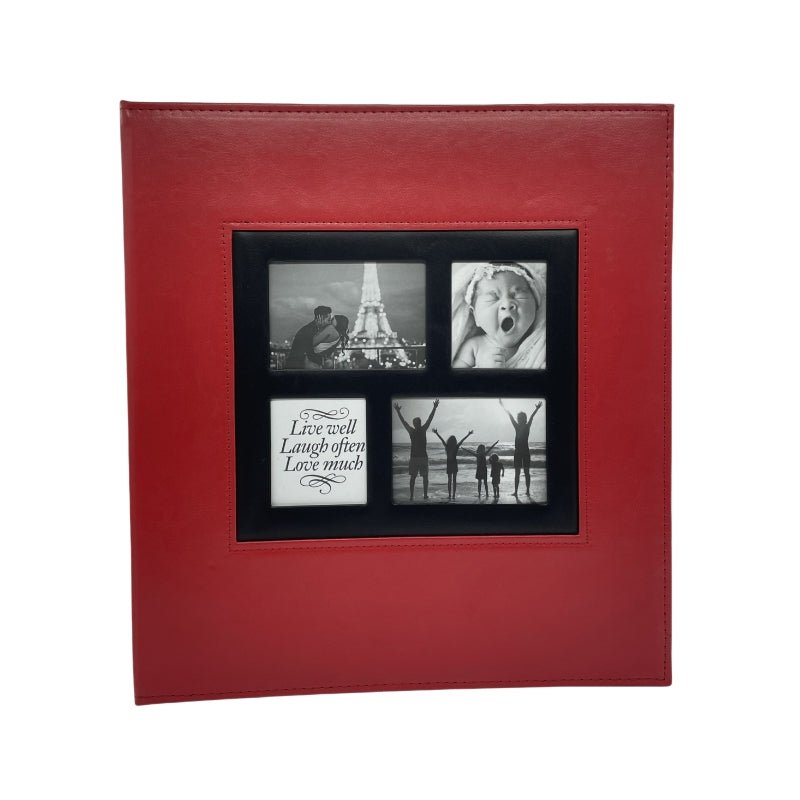 Extra Large 600-Pocket Leather Photo Album - Silver