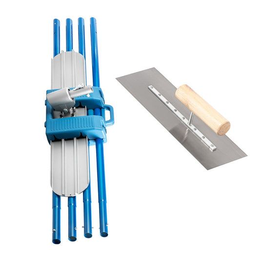 VEVOR Bull Float Magnesium Concrete Float 48 x 8" Round End Concrete Float Tool Cement Tool Bull Concrete Kit Bull Float with 4 Float Handle Bull Float Bracket Concrete Tools Finishing Bull Float