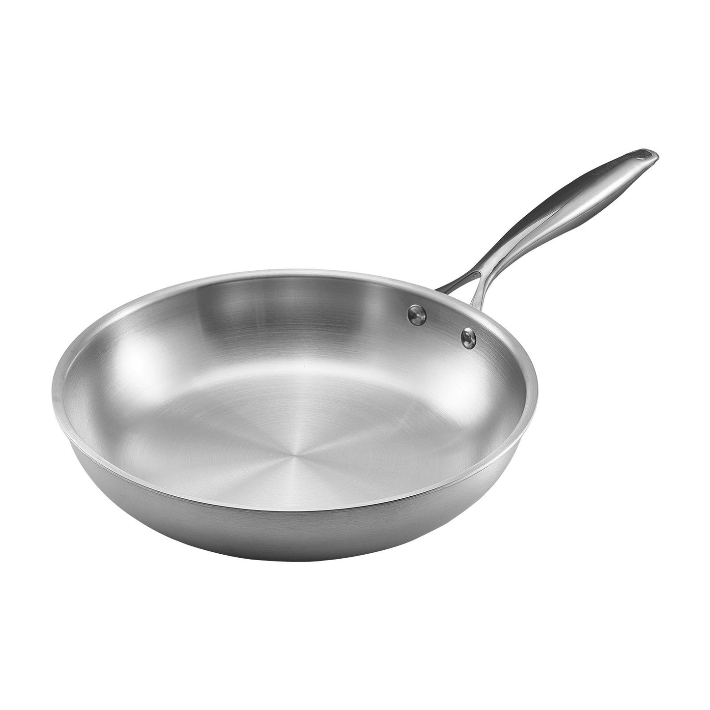 VEVOR Tri-Ply Stainless Steel Frying Pan, 3 Piece (240, 280, 320 mm), Cooking Skillet with Heat-Resistant Handle, Chef's Kitchen Cookware, Oven, Gas, Electric, Induction, Dishwasher Compatible, Silver