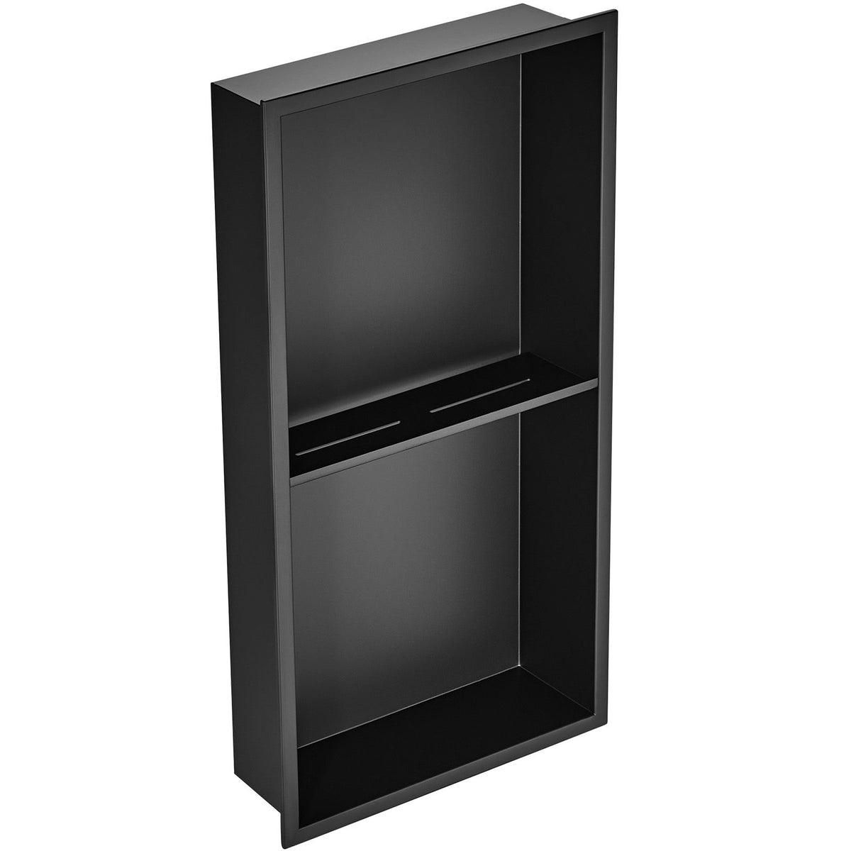 VEVOR 33.02 x 63.5 cm No Tile Shower Niche 304 Stainless Steel, Wall-Inserted Niche Recessed Double Shelves, Sealed Waterproof Rust-Resistant Modern Niche for Shower or Soap Storage Bathroom