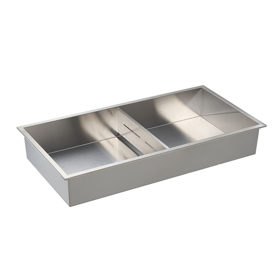 VEVOR Shower Niche, 33.0 x 63.5 x 10.2 cm Recessed Wall Niche Double-layer, with Hollowed-out Divider, Heavy-duty Stainless Steel Modern Shampoo Storage Organizer, Waterproof, Silver for Bathroom