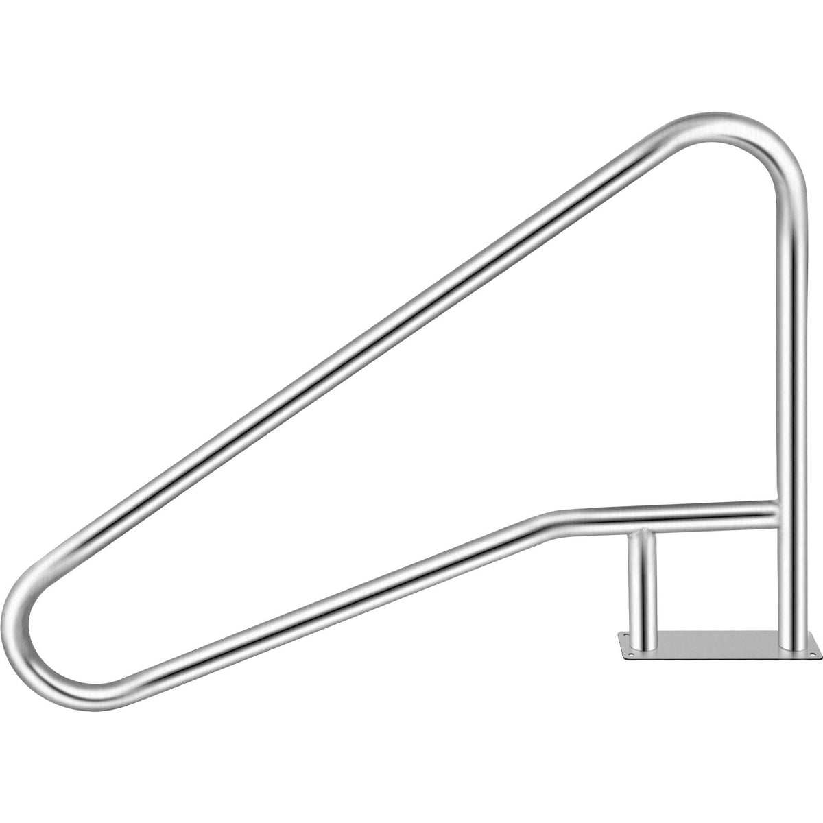 VEVOR Pool Rail 55x32 Pool Railing 304 Stainless Steel 250LBS Load Capacity Silver Rustproof Pool Handrail Humanized Swimming Pool Handrail with Blue Grip Cover & M8 Drill Bit & Self-Taping Screws