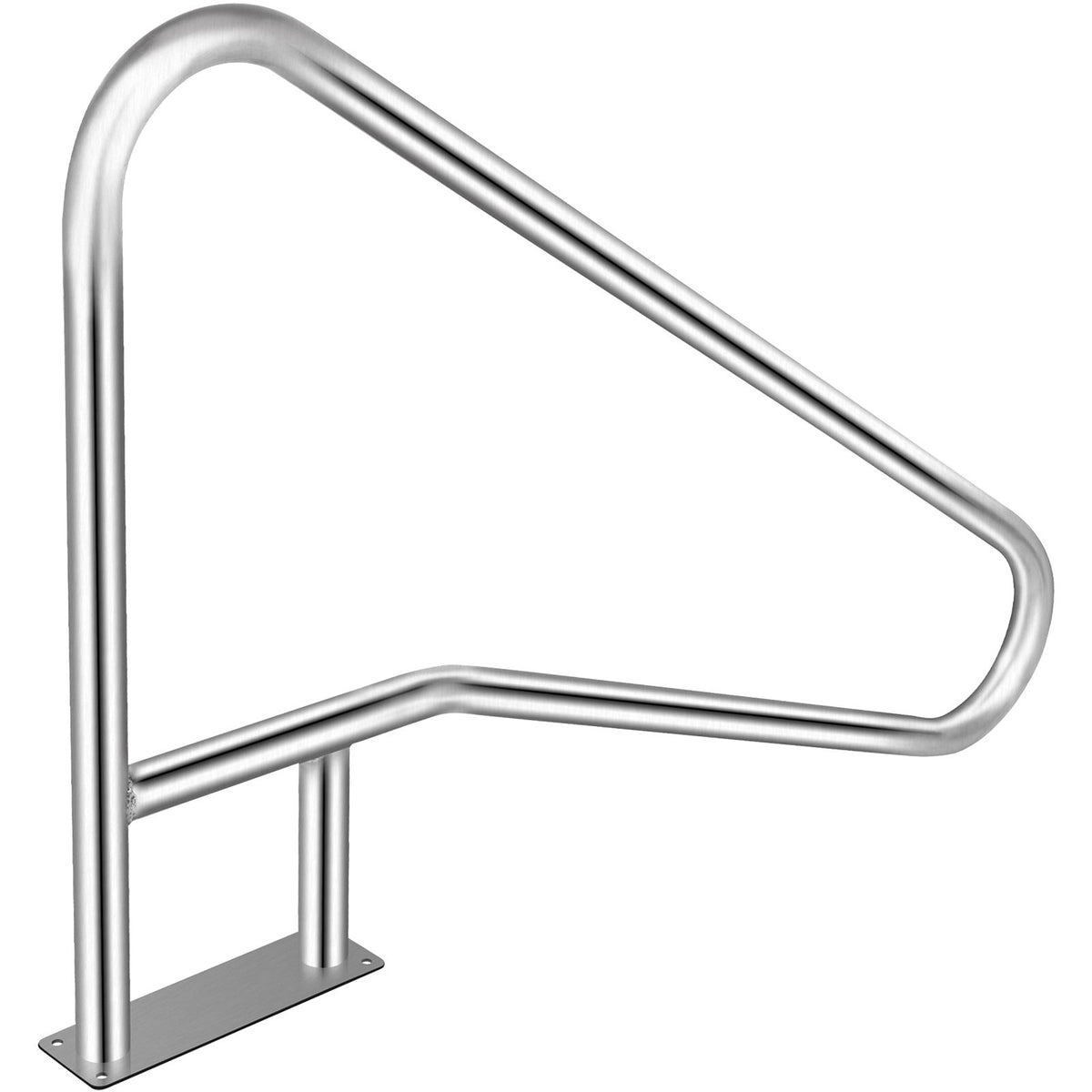 VEVOR Pool Rail 55x32 Pool Railing 304 Stainless Steel 250LBS Load Capacity Silver Rustproof Pool Handrail Humanized Swimming Pool Handrail with Blue Grip Cover & M8 Drill Bit & Self-Taping Screws