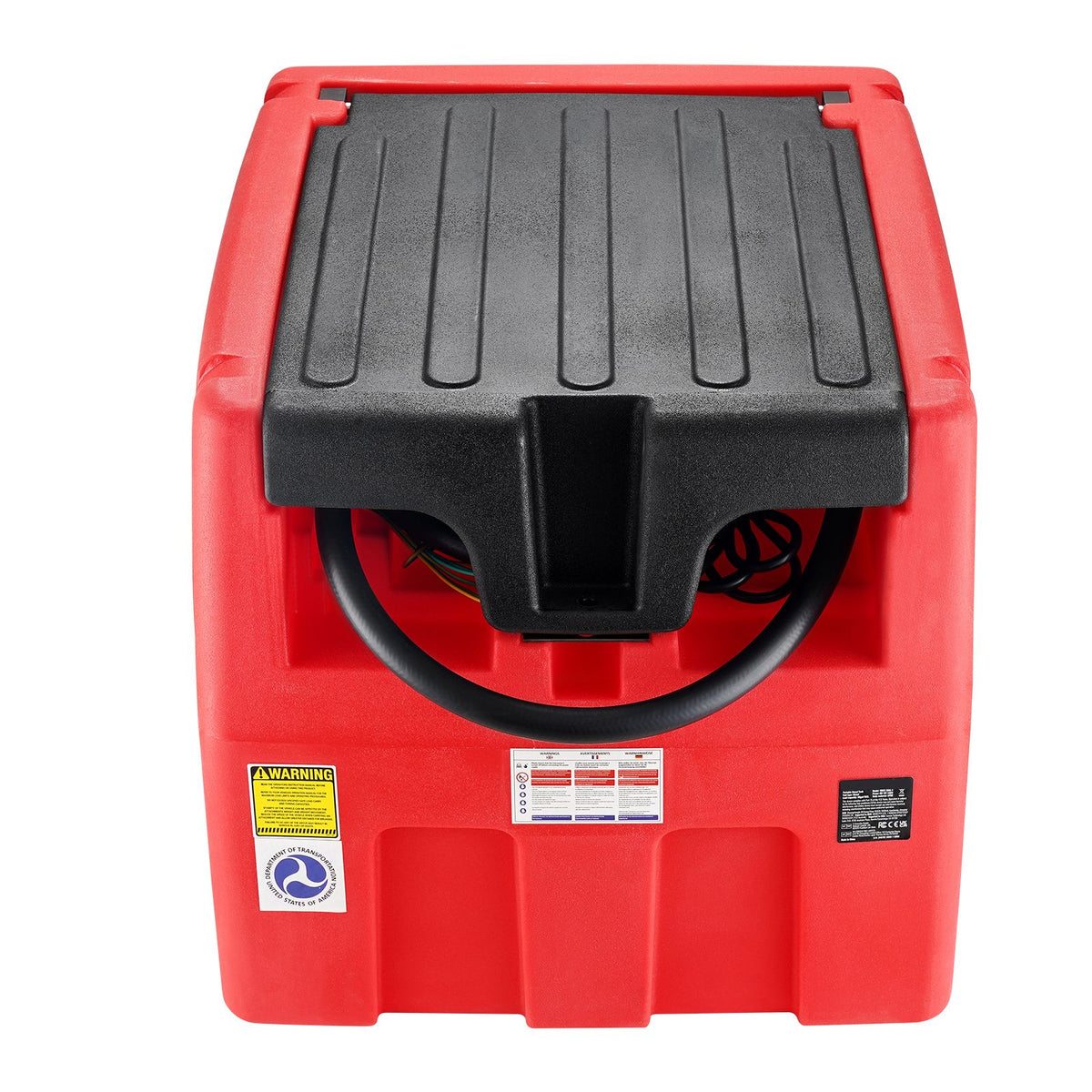 Portable Diesel & Gasoline Tank, 182L, 10.6 GPM Flow Rate, Diesel Fuel Tank with Electric Transfer Pump, 4 m Hose, Auto Fueling Nozzle, Diesel Transfer Tank for Easy Fuel Transportation, Red