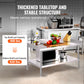Stainless Steel Work Table, 762 x 1219 x 660 mm Commercial Food Prep Worktable, 3-Sided Backsplash Heavy Duty Prep Worktable, Metal Work Table with Adjustable Height for Restaurant Home Hotel