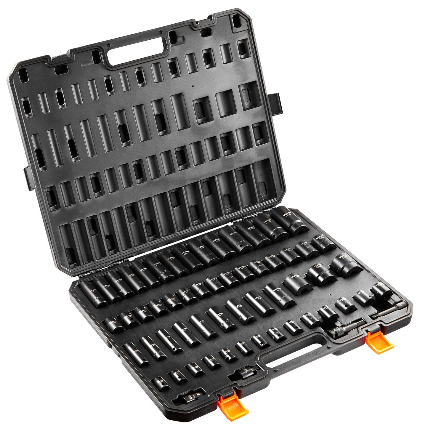VEVOR Impact Sockets Set 59pcs 6-Point 3/8" & 1/2" Drive Bit Ratchet Tool Kit