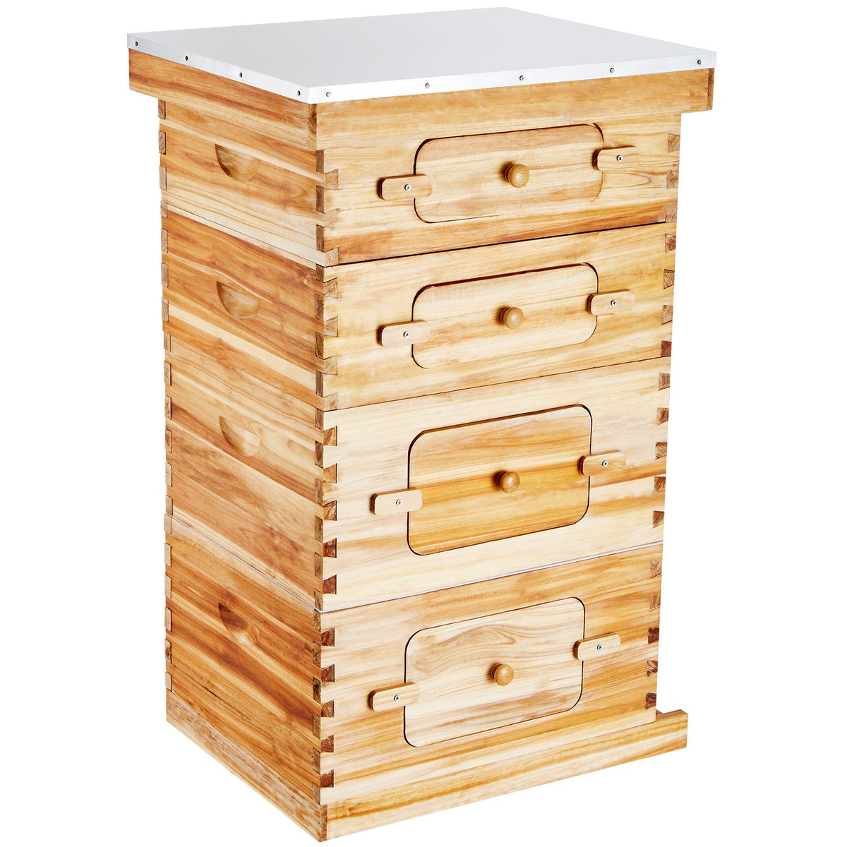 VEVOR Bee Hive 40 Frame Bee Hives Starter Kit, Beeswax Coated Cedar Wood, 2 Deep + 2 Medium Bee Boxes Langstroth Beehive Kit, Transparent Acrylic Windows with Foundations for Beginners Pro Beekeepers
