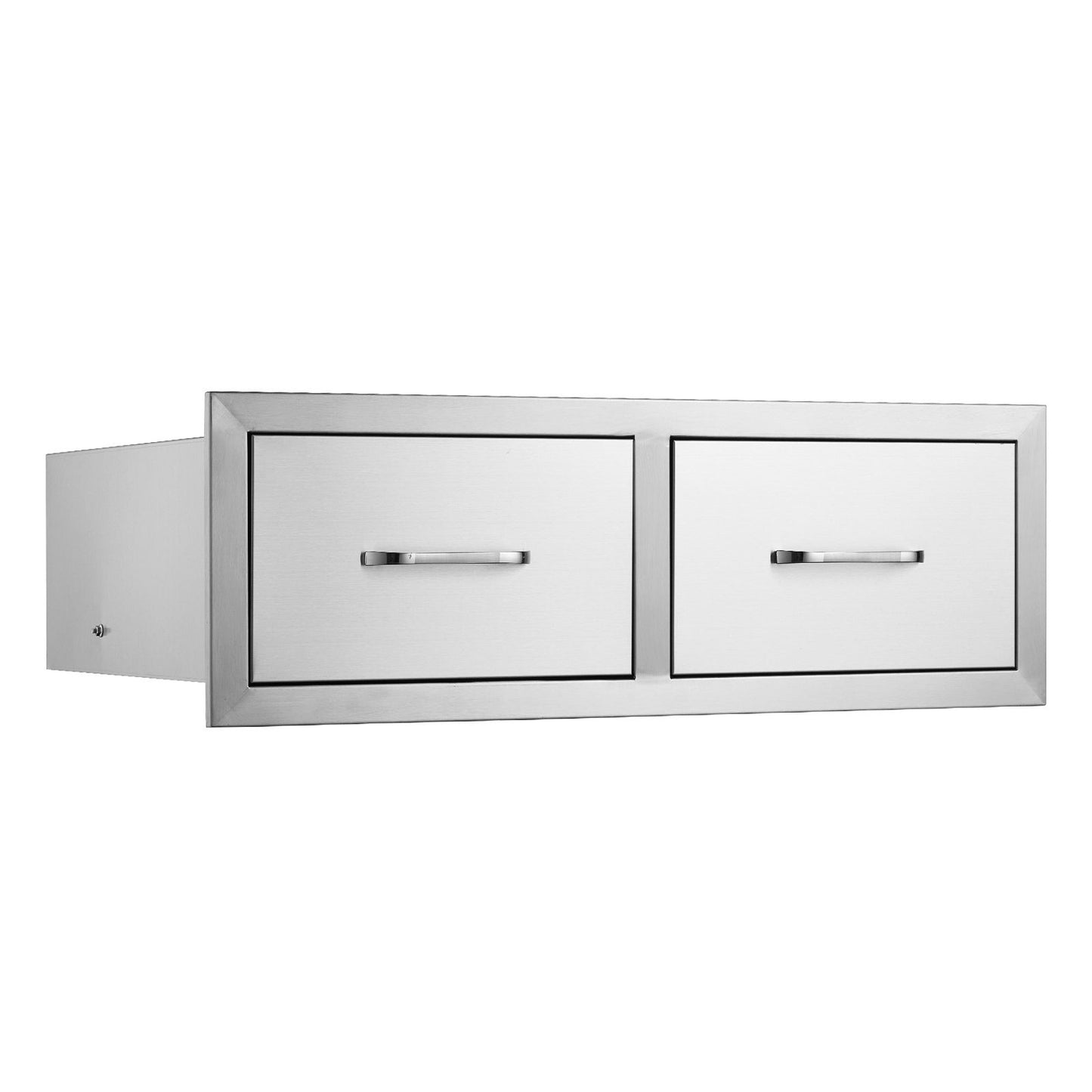 VEVOR Outdoor Kitchen Drawers 30" W x 10" H x 20" D, Horizontal Double BBQ Access Drawers Stainless Steel with Handle, BBQ Island Drawers for Outdoor Kitchens or Patio Grill Station