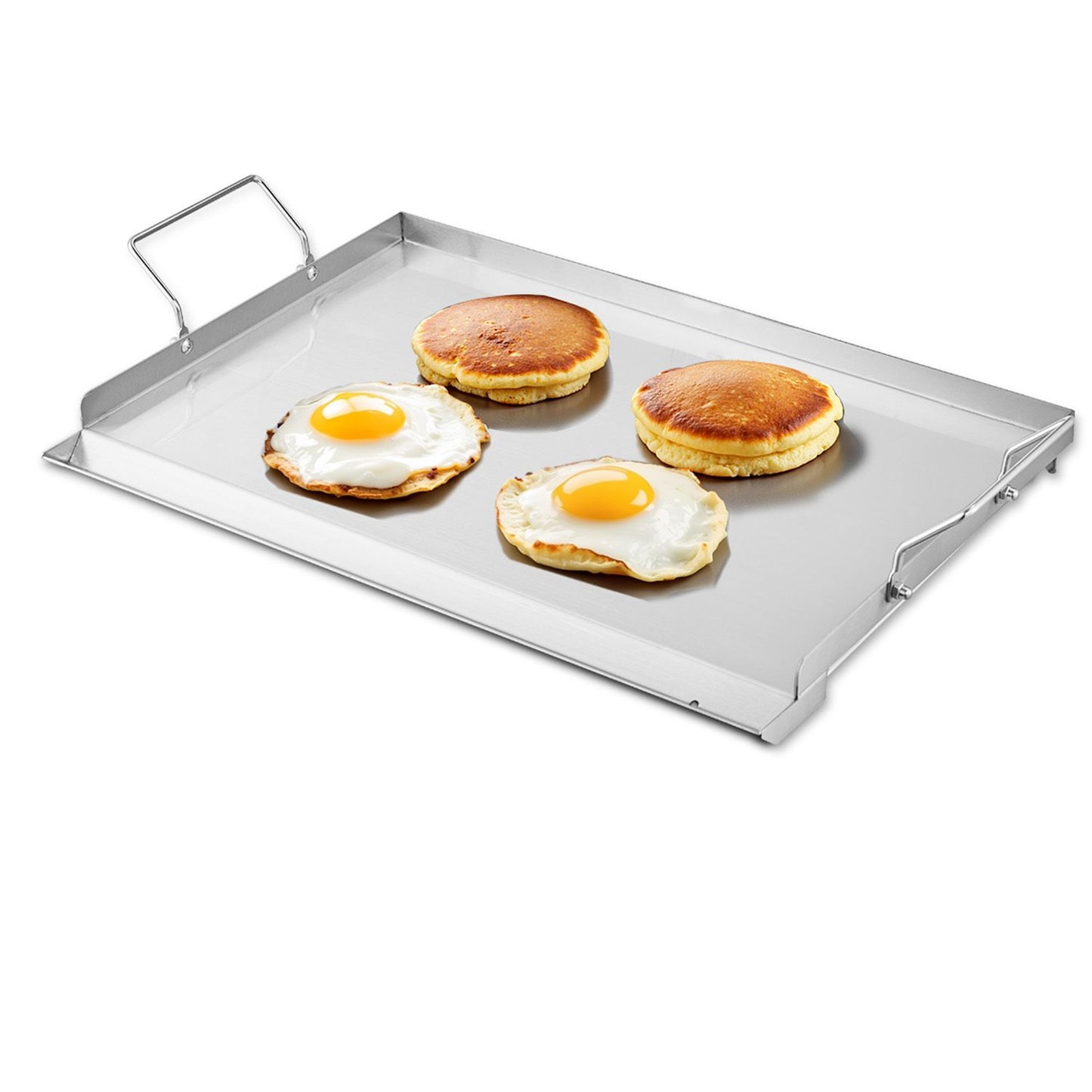 VEVOR Stainless Steel Griddle, 23x16 inch Universal Flat Top Rectangular Plate, Gas Grill Griddle for BBQ Grill, Teppanyaki, Portable Family Cookware with Handle, for Camping Tailgating Party