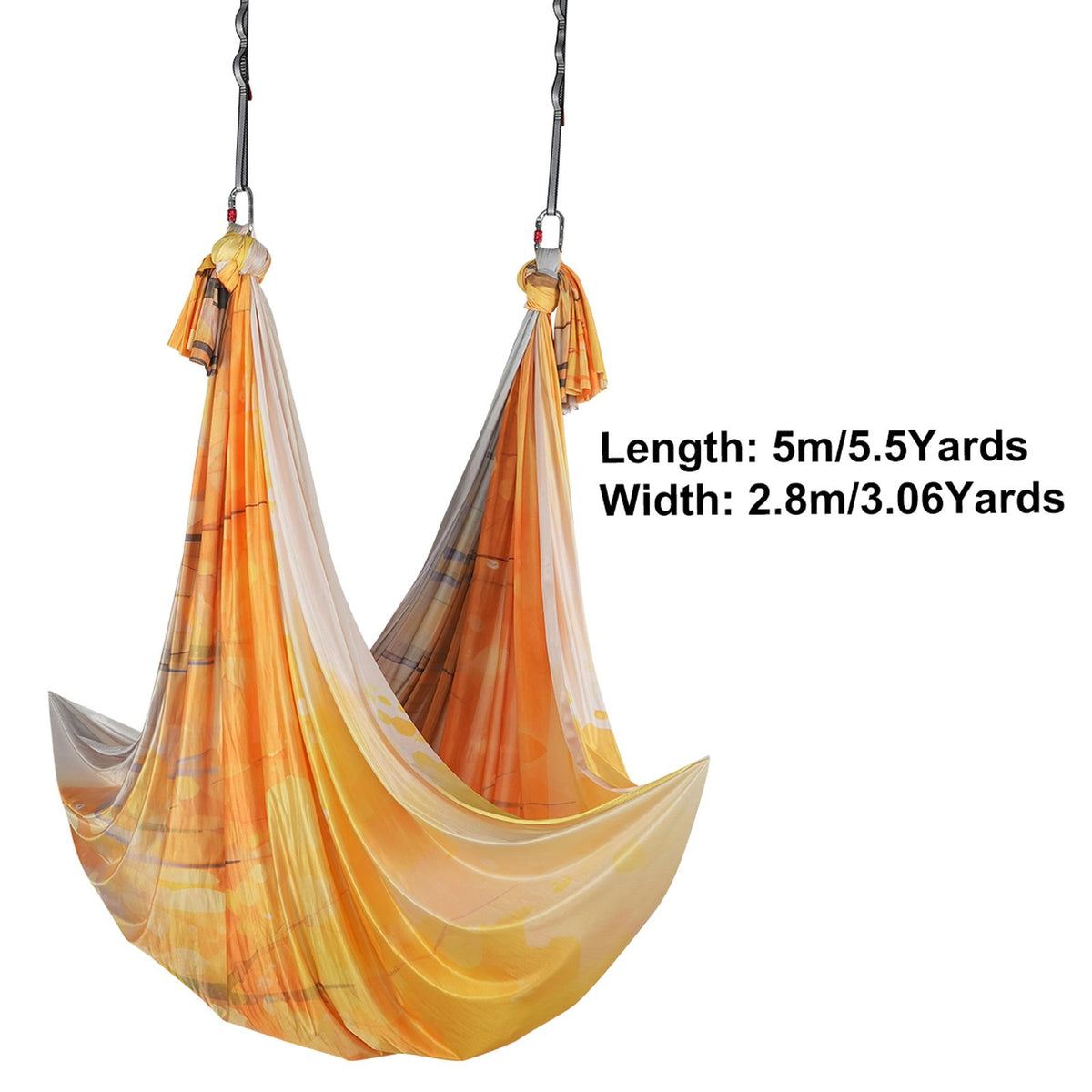 VEVOR Aerial Yoga Hammock & Swing, 5 m Length, Aerial Yoga Starter Kit with 100gsm Nylon Fabric, Full Rigging Hardware & Easy Set-up Guide, Antigravity Flying for All Levels Fitness Bodybuilding, Gold