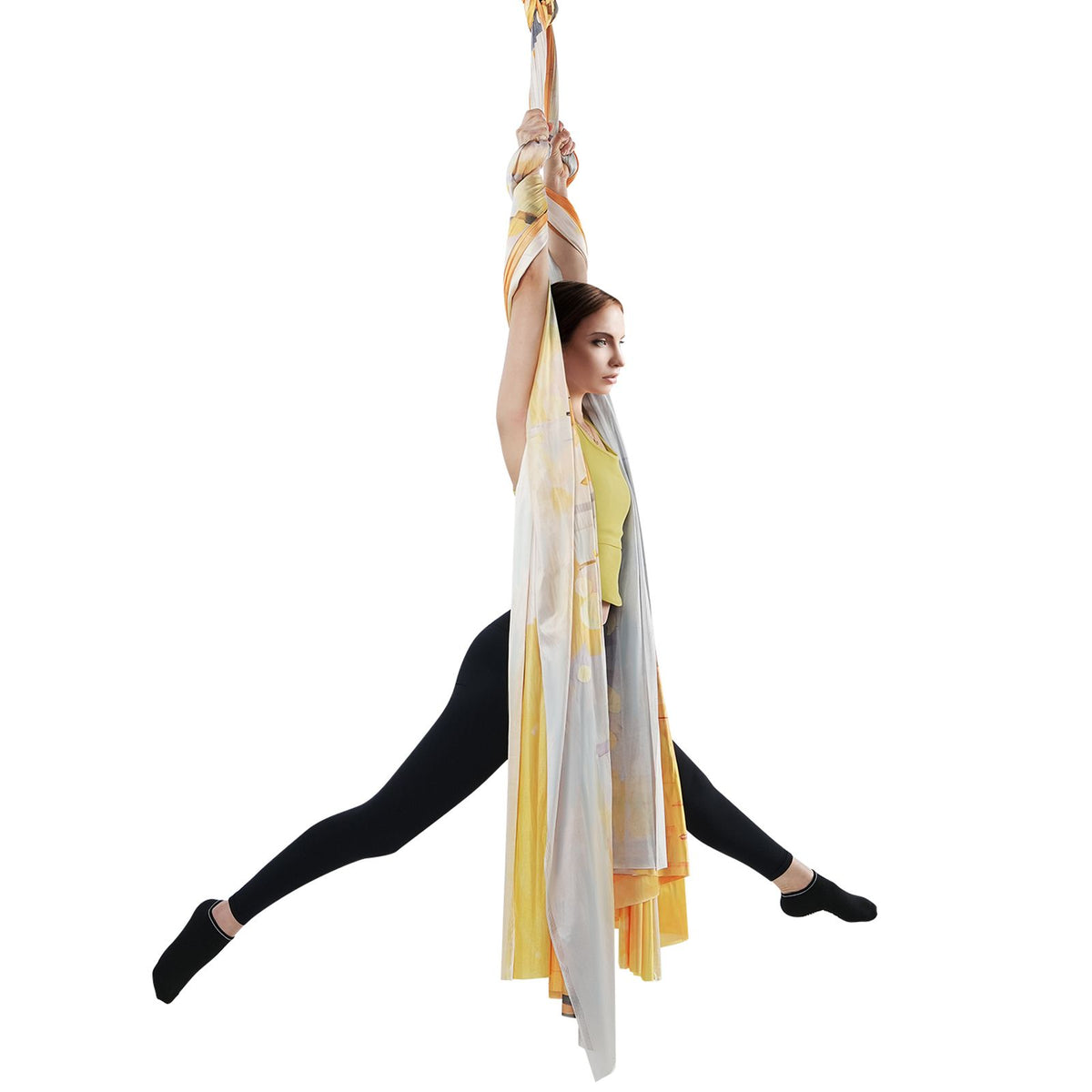 VEVOR Aerial Yoga Hammock & Swing, 5 m Length, Aerial Yoga Starter Kit with 100gsm Nylon Fabric, Full Rigging Hardware & Easy Set-up Guide, Antigravity Flying for All Levels Fitness Bodybuilding, Gold