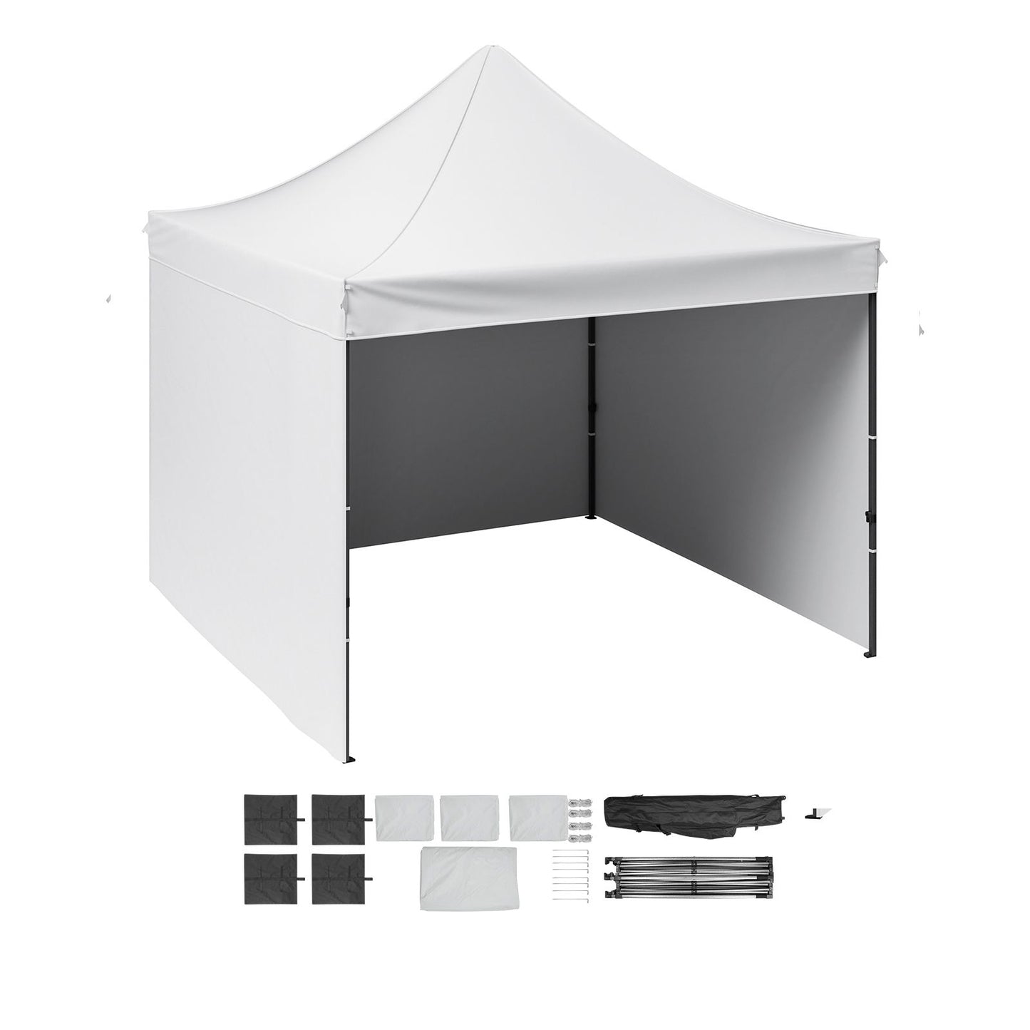 VEVOR Pop Up Canopy Tent Outdoor Gazebo Tent 10x10FT with Sidewalls & Bag White