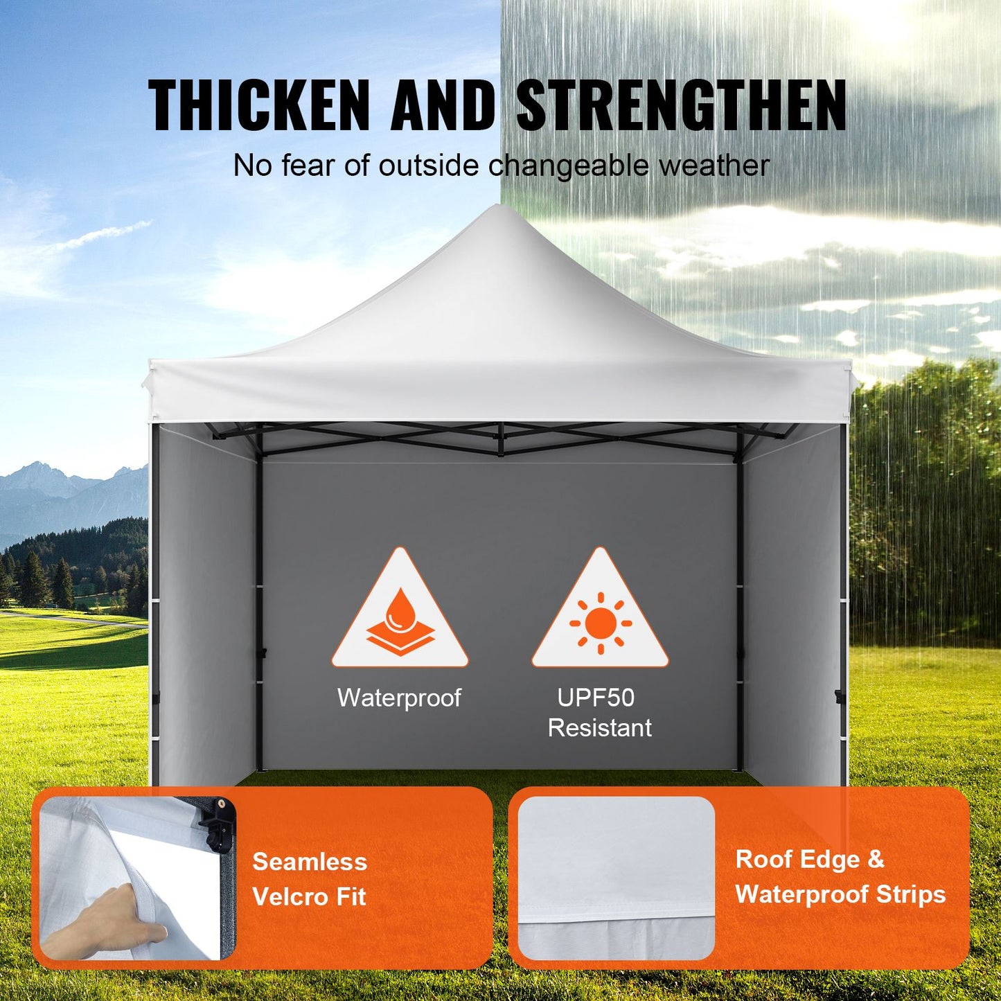 VEVOR Pop Up Canopy Tent Outdoor Gazebo Tent 10x10FT with Sidewalls & Bag White