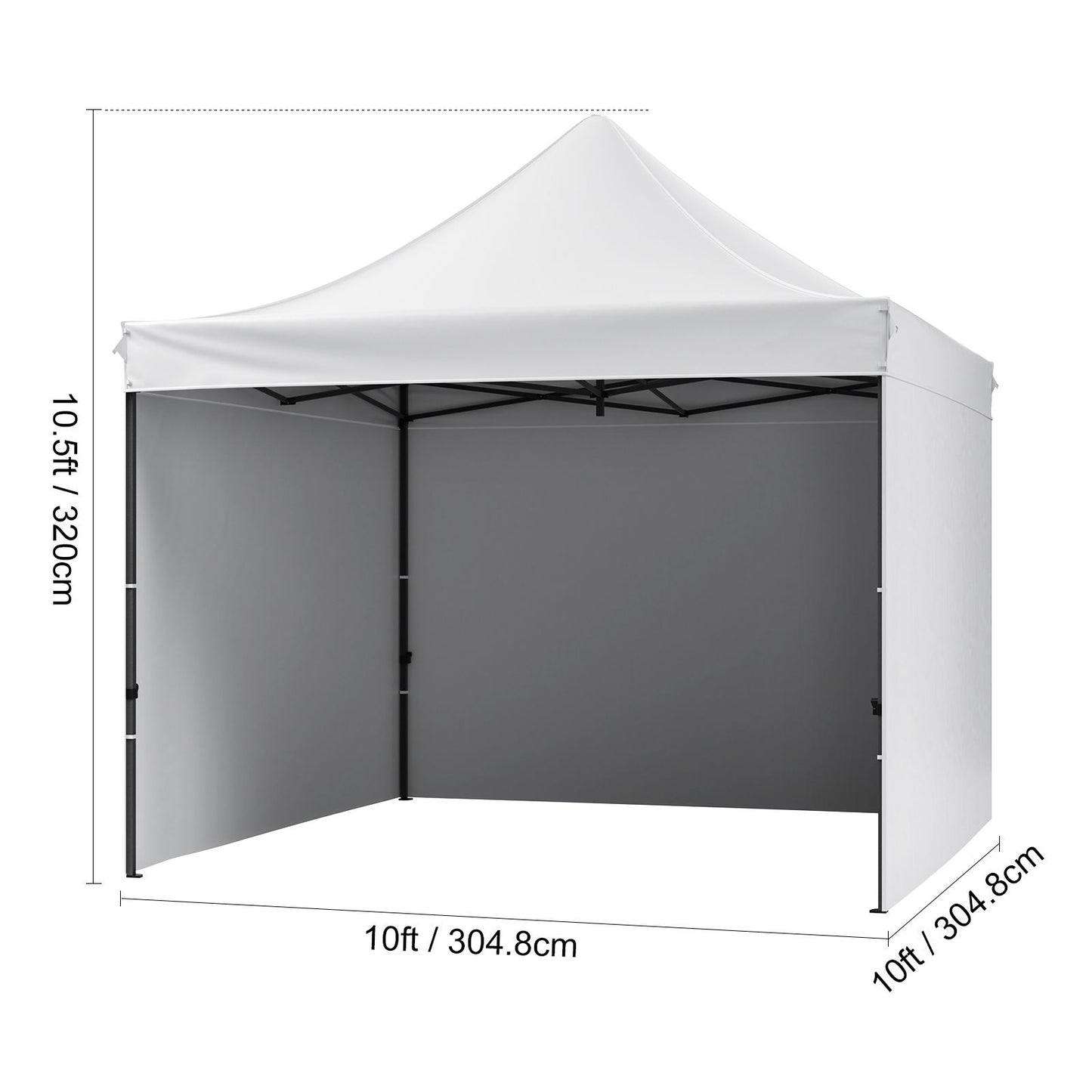 VEVOR Pop Up Canopy Tent Outdoor Gazebo Tent 10x10FT with Sidewalls & Bag White