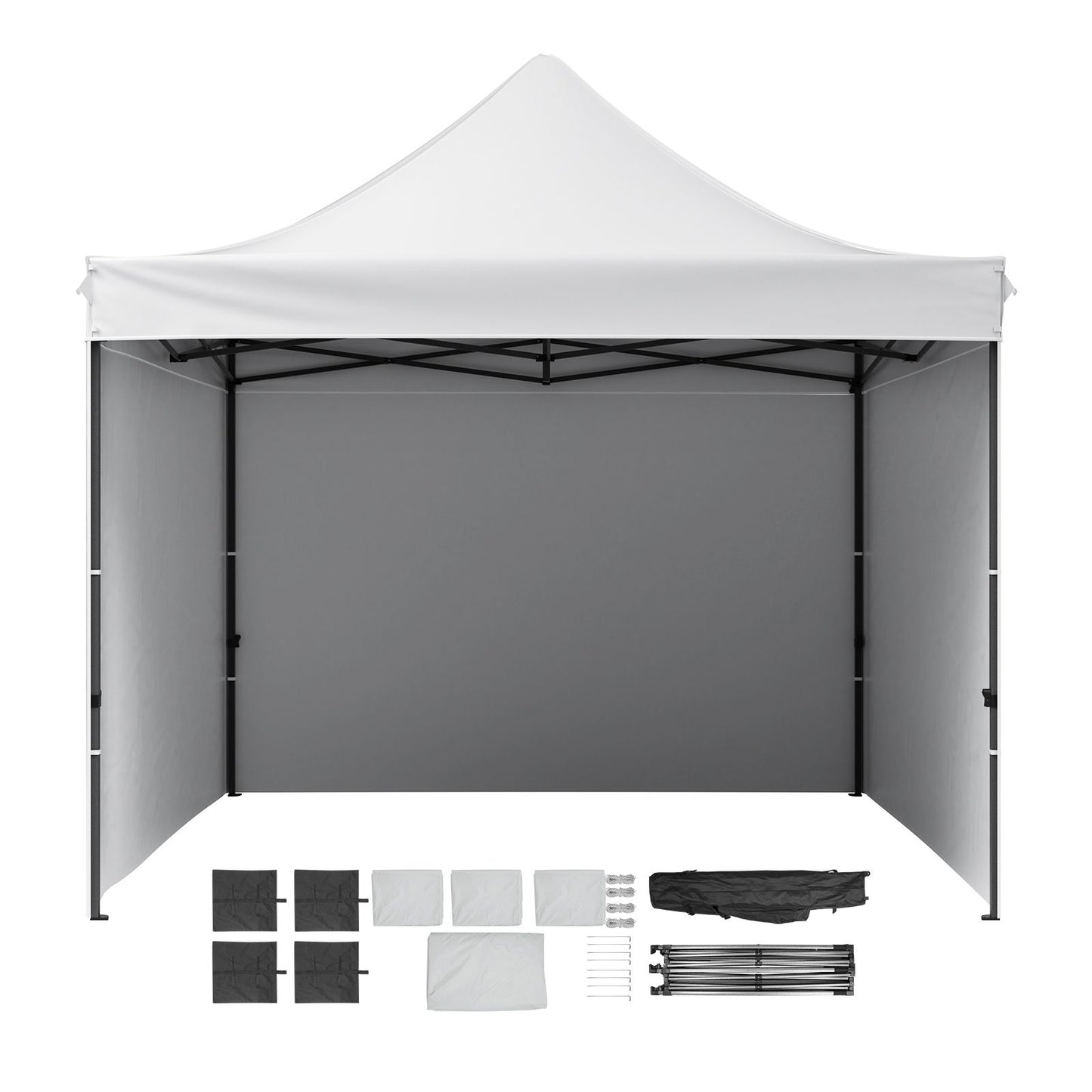 VEVOR Pop Up Canopy Tent Outdoor Gazebo Tent 10x10FT with Sidewalls & Bag White
