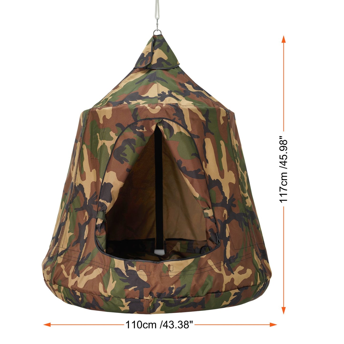 VEVOR Hanging Tree Tent, 330 LBS Capacity Hanging Tent Swing for Indoor and Outdoor Hammock Sensory Swing Chair w/LED Lights String, Inflatable Base, Ceiling Swing Pod Play Tent for Kids & Adults