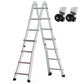 VEVOR Telescoping Ladder A Frame, 13 FT Compact Aluminum Extension Ladder, Multi-Function Portable Collapsible RV Ladder, Telescopic Ladder for Homework Stairs Indoor Outdoor Roof, 330lb Load