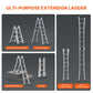 VEVOR Telescoping Ladder A Frame, 13 FT Compact Aluminum Extension Ladder, Multi-Function Portable Collapsible RV Ladder, Telescopic Ladder for Homework Stairs Indoor Outdoor Roof, 330lb Load