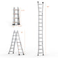 VEVOR Telescoping Ladder A Frame, 13 FT Compact Aluminum Extension Ladder, Multi-Function Portable Collapsible RV Ladder, Telescopic Ladder for Homework Stairs Indoor Outdoor Roof, 330lb Load