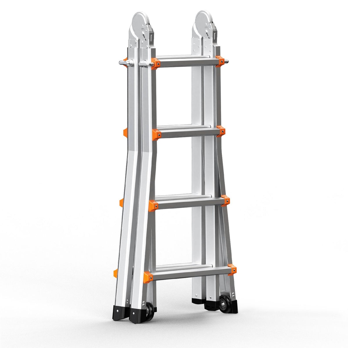 VEVOR Telescoping Ladder A Frame, 13 FT Compact Aluminum Extension Ladder, Multi-Function Portable Collapsible RV Ladder, Telescopic Ladder for Homework Stairs Indoor Outdoor Roof, 330lb Load