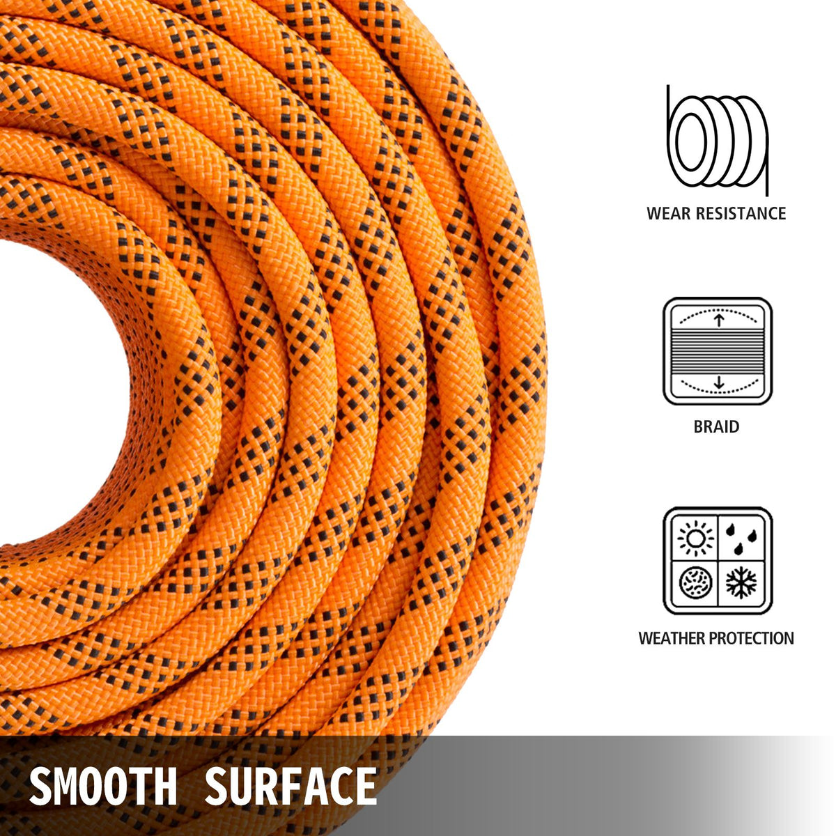 1.43cm Double Braid Polyester Rope 6096cm Nylon Pulling Rope 498.95kg High Force Polyester Load Sailing Rope(1.43cm-6096cm)
