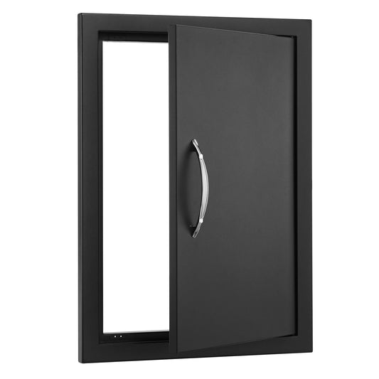 VEVOR BBQ Access Door, 415x570 mm Single Outdoor Kitchen Door, Cold Plate Flush Mount Door, Wall Vertical Door with Handle, for BBQ Island, Grilling Station, Outside Cabinet