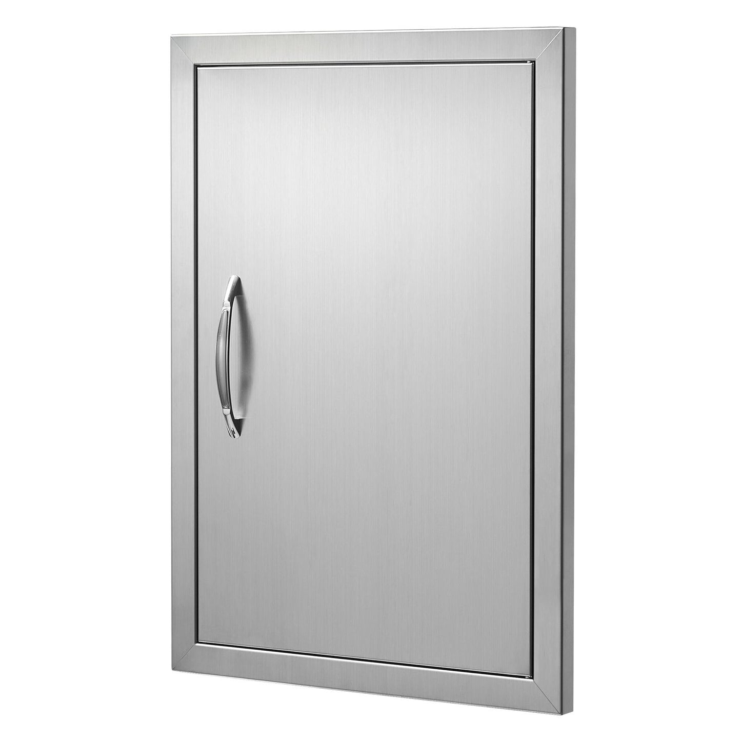 VEVOR BBQ Access Door, 432x610 mm Single Outdoor Kitchen Door, Stainless Steel Flush Mount Door, Wall Vertical Door with Handle, for BBQ Island, Grilling Station, Outside Cabinet