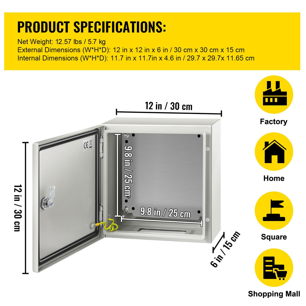 NEMA Steel Enclosure, 12 x 12 x 6''steel electrical box
electrical enclosur NEMA 4X Steel Electrical Box, IP66 Waterproof & Dustproof, Outdoor/Indoor Electrical Junction Box, with Mounting Plat