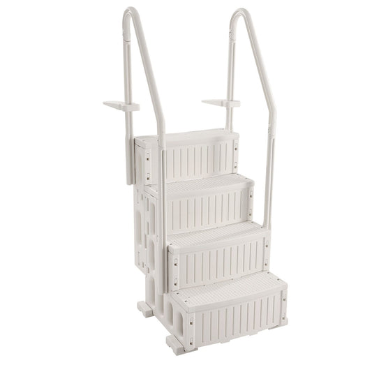 VEVOR 4-Step White Robust Pool Ladder of 2 Handrails for 1219.2-1371.6 mm Pools