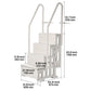 VEVOR 4-Step White Robust Pool Ladder of 2 Handrails for 1219.2-1371.6 mm Pools