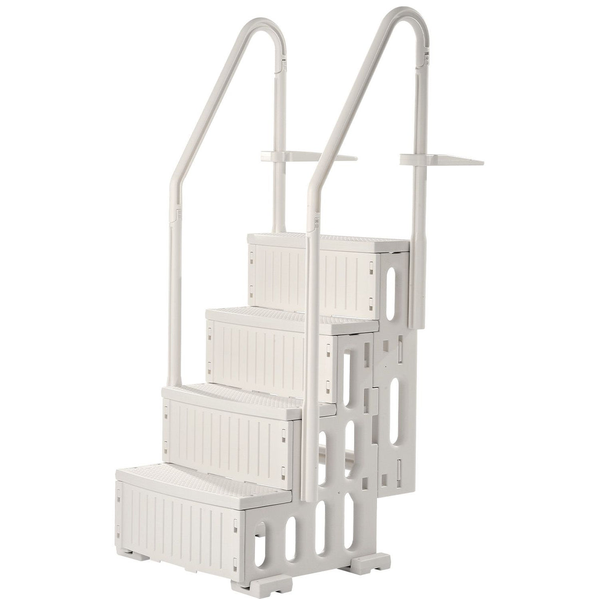 VEVOR 4-Step White Robust Pool Ladder of 2 Handrails for 1219.2-1371.6 mm Pools