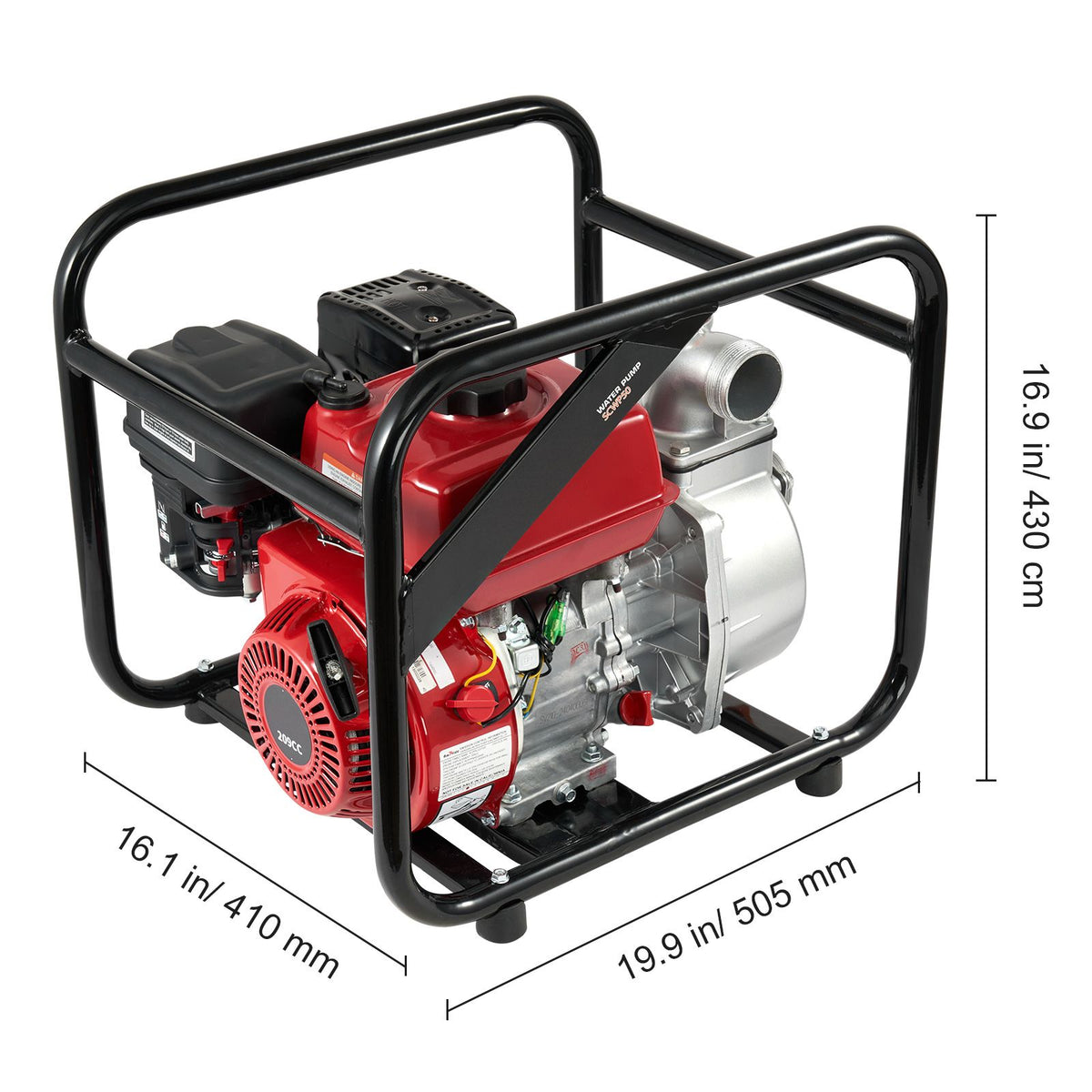 VEVOR Gasoline Engine Water Pump Gas Powered Transfer Pump 50 mm 7HP 4-Stroke