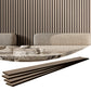 Wood Slat Acoustic Panels, 7.9 x 94.5 inch, MDF Accent Wooden Wall Panels for Modern Interior Wall Decor, Faux Wood Wall Board Panels for Noise Reduction, Silver Wood