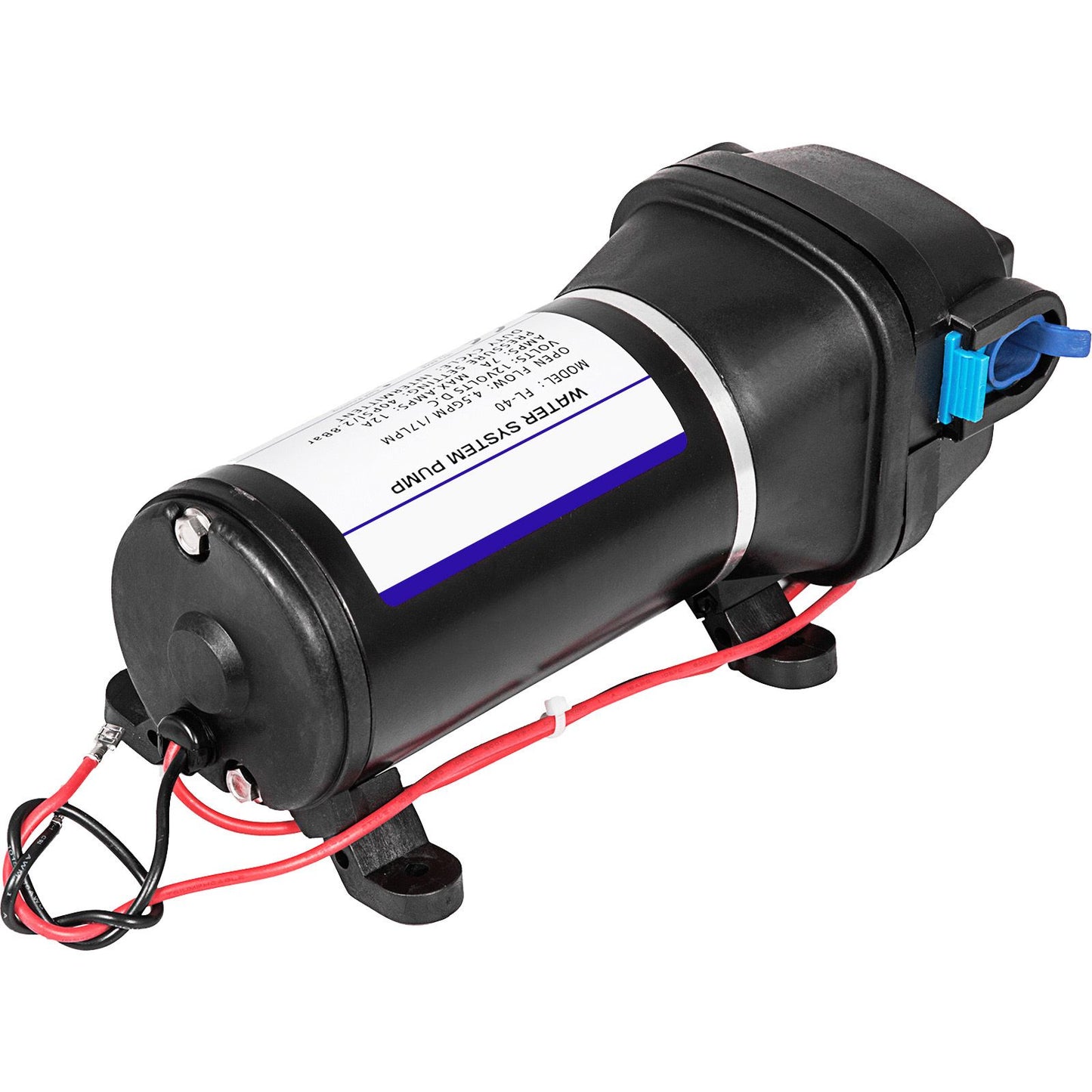 VEVOR Water Pressure Diaphragm Pump, 12V FL-40 High Pressure Diaphragm Water Pump, 40PSI Automatic Self Priming Water Pump, 17L/MIN Misting Booster Sprayer Diaphragm Pump for Caravan Boat RV Garden