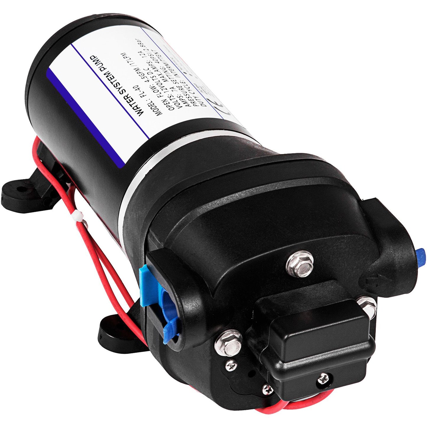 VEVOR Water Pressure Diaphragm Pump, 12V FL-40 High Pressure Diaphragm Water Pump, 40PSI Automatic Self Priming Water Pump, 17L/MIN Misting Booster Sprayer Diaphragm Pump for Caravan Boat RV Garden