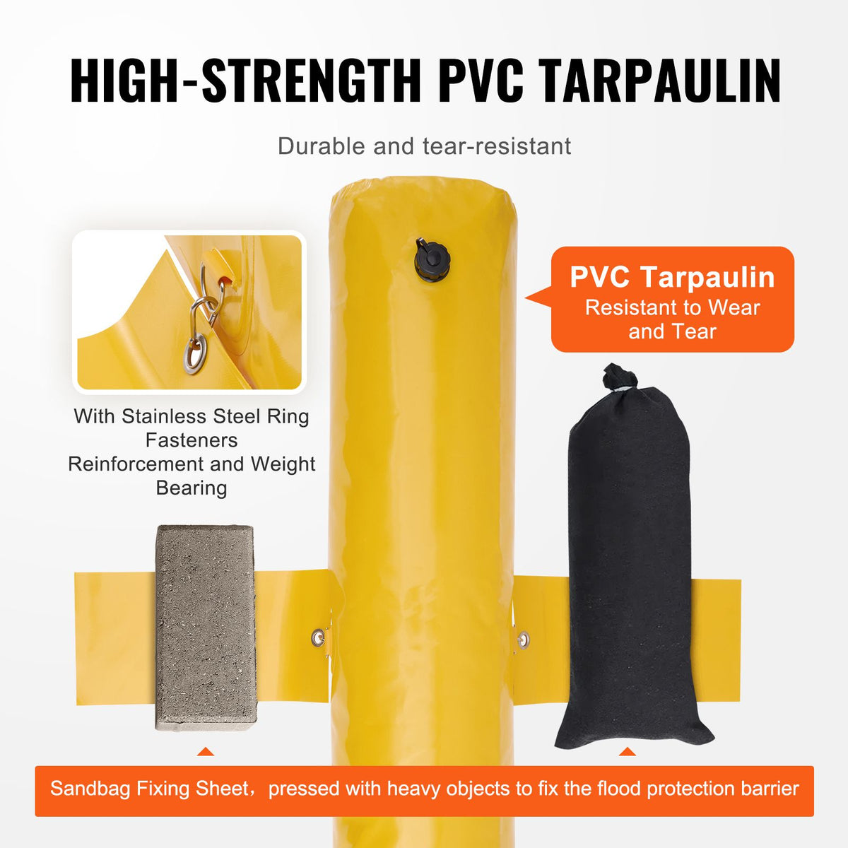 Flood Barriers, Sandbag Alternative Flood Bags 4 Pack, Flood Barrier for Home, Water Barriers for Flooding, Doorway, Driveway(4FTx6in)