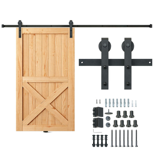 VEVOR 8FT Sliding Barn Door Hardware Closet Track Kit for Single Door J Hanger