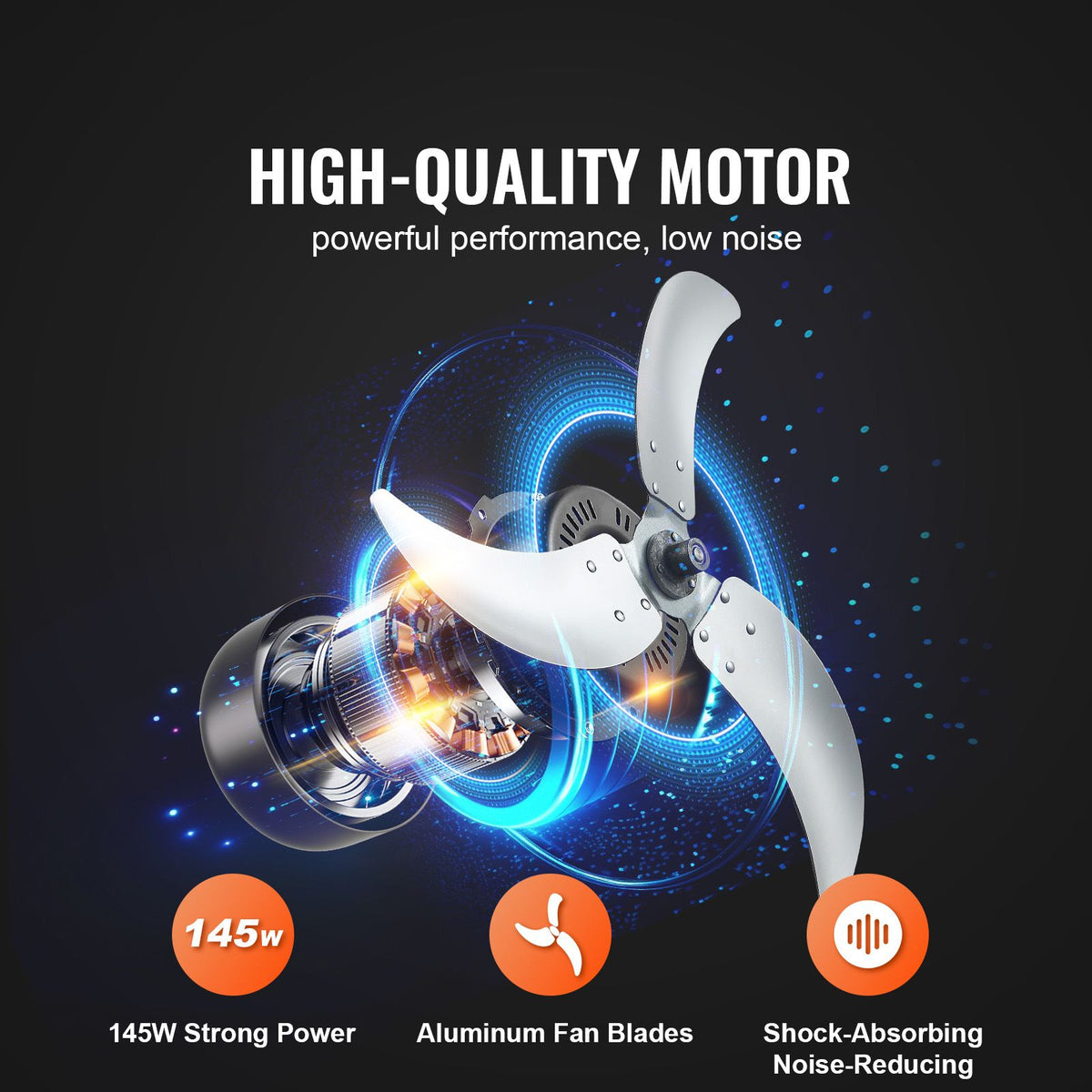 VEVOR Drum Fan 24 Inch High Velocity Industrial Use 3-Speed Timer for Warehouse